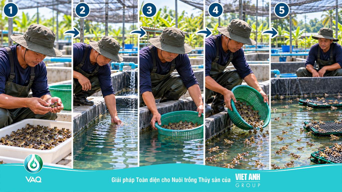 Thả ếch giống chuẩn kĩ thuật